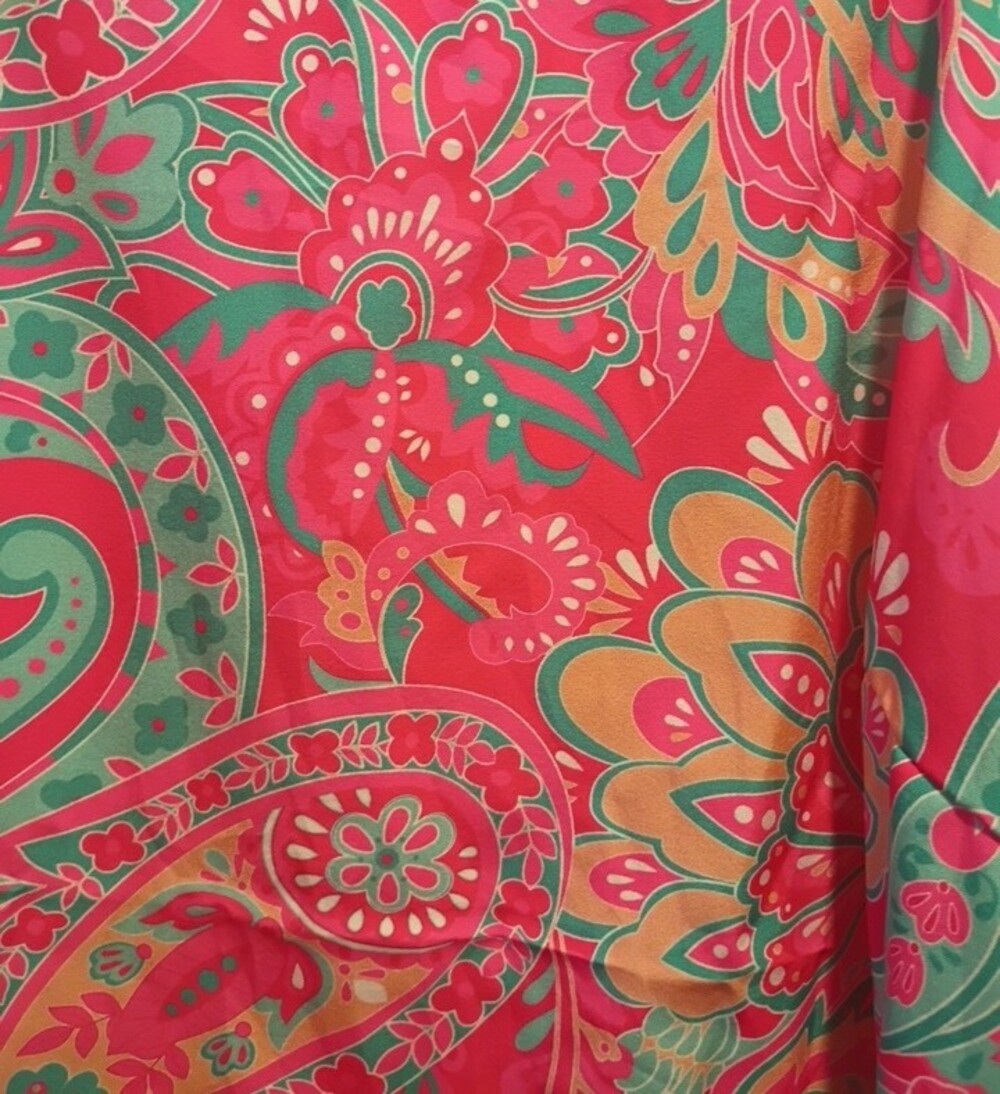 Women's Bright Pink Paisley Summer Dress - Picture 2 of 4